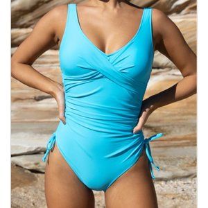 NWT BEACHSISSI Womans Med Twistfront, Drawstring Side  NEW IN BAG w Tags